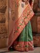 Fancified Green Zari Weaving Silk Reception Wear Saree With Blouse
