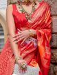 Beguiling Orange Patola Silk Function Wear Saree With Blouse