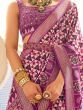 Ravishing Purple Digital Printed Silk Occasion Wear Saree With Blouse