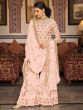 Captivating Pink Sequins Georgette Sharara Suit With Dupatta