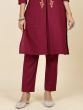 Tantalizing Marron Embroidered Silk Festive Wear Pant Suit