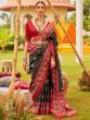 Amazing Black Patola Printed Silk Events Wear Saree With Blouse
