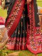 Amazing Black Patola Printed Silk Events Wear Saree With Blouse