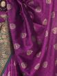 Fascinating Purple Woven Silk Wedding Wear Saree With Blouse