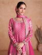 Gorgeous Pink Embroidered Chinon Sharara Salwar Suit
