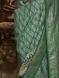 Traditionally Green Printed Patola Silk Wedding Wear Saree With Blouse