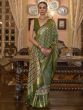 Enchanting Mehandi Green Printed Patola Silk Saree With Blouse