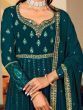 Attractive Green Embroidered Georgette Gown