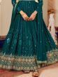 Attractive Green Embroidered Georgette Gown