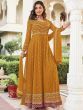 Stunning Yellow Embroidered Georgette Gown

