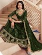 Gorgeous Green Embroidered Georgette Gown