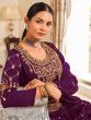 Gorgeous Purple Embroidered Vichitra Festival Wear Salwar Suit
