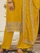Ravishing Yellow Embroidered Vichitra Festival Wear Salwar Suit