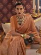 Fabulous Orange Woven Kabby Silk Wedding Wear Saree With Blouse