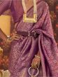 Impressive Purple Woven Silk Contemporary Saree With Blouse