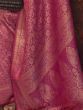 Astonishing Rani Pink Woven Silk Traditional Saree With Blouse