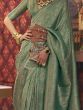 Wonderful Sea Green Woven Silk Festival Wear Saree With Blouse