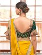 Awesome Yellow Embroidered Border Vichitra Silk Haldi Wear Saree