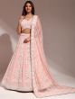 Wonderful Light Pink Sequins Georgette Bridesmaid Lehenga Choli