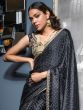 Exquisite Black Zari Weaving Satin Party Wear Saree With Blouse