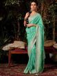 Alluring Sea Green Zari Weaving Silk Festive Wear Saree With Blouse