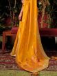Stunning Mustard Yellow Zari Weaving Silk Haldi Wear Saree With Blouse