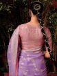 Lovely Lavender Zari Weaving Silk Reception Wear Saree With Blouse