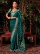 Charming Green Zari Weaving Silk Mehendi Wear Saree With Blouse