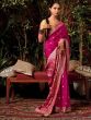Fancified Rani Pink Zari Weaving Silk Engagement Wear Saree With Blouse