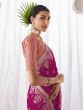 Gorgeous Dark Pink Zari Weaving Silk Wedding Wear Saree