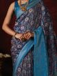 Enchanting Blue Patola Printed Silk Traditional Saree With Blouse

