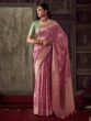 Captivating Pink Zari Weaving Function Wear Saree With Blouse