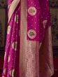 Wonderful Rani Pink Zari Weaving Georgette Saree With Blouse