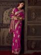 Wonderful Rani Pink Zari Weaving Georgette Saree With Blouse