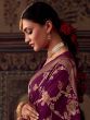 Fascinating Purple Zari Weaving Georgette Saree With Blouse