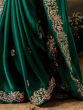 Attractive Green Embroidered Silk Traditional Saree With Blouse