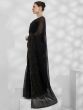 Fancified Black Swarovski Work Chiffon Designer Saree With Blouse