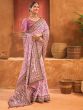 Alluring Pink Mirror Work Banarasi Silk Wedding Wear Saree With Blouse