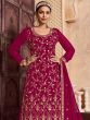 Enticing Pink Embroidered Georgette Wedding Wear Lehenga Suit
