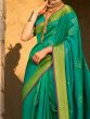 Elegant Green Zari Weaving Silk Sangeet Wear Saree With Blouse