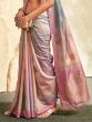 Alluring Pink Thread Work Silk Reception Wear Saree With Blouse