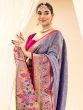 Stunning Purple Handloom Weaving Sangeet Wear Silk Saree