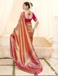 Marvelous Orange Handloom Weaving Silk Wedding Wear Saree