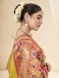 Fabulous Yellow Handloom Weaving Silk Haldi Wear Saree With Blouse