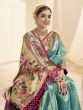Outstanding Firozi Zari Weaving Silk Traditional Saree With Blouse