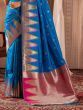 Captivating Blue Weaving Silk Events Wear Saree With Blouse