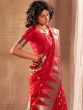 Charming Red Weaving Silk Reception Wear Saree With Blouse