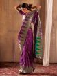 Magnetic Purple Weaving Silk Function Wear Saree With Blouse