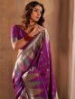 Magnetic Purple Weaving Silk Function Wear Saree With Blouse