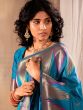 Dazzling Light Blue Weaving Silk Traditional Saree With Blouse